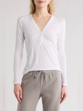 JAMES PERSE Long Sleeve Slub Jersey Henley